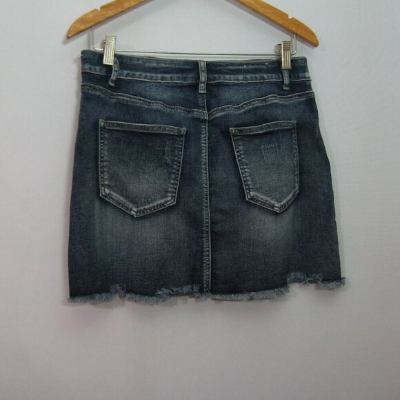 Altar'd State Size M Santa Clara Embroidered Skirt Stretch Blue Dark Wash Denim - Picture 2 of 3